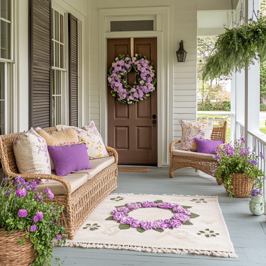 porch decorating ideas in purpose spring colors 