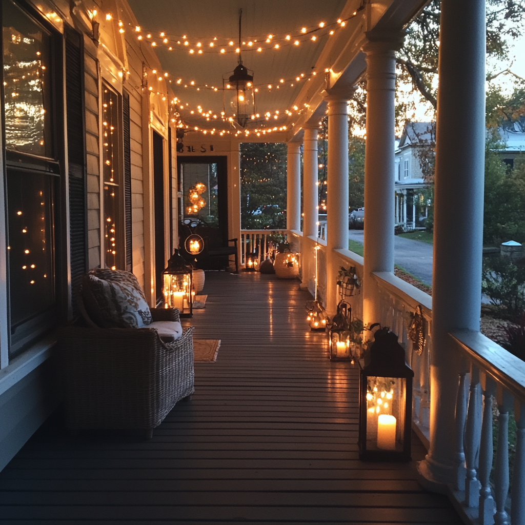 long front porch decorating ideas